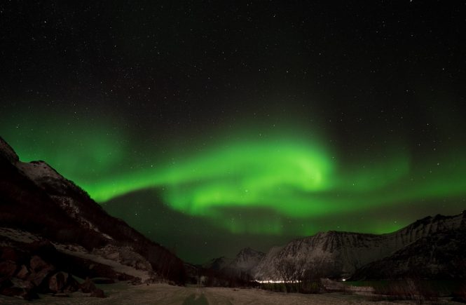 Aurora boreale a Fjordgård, Senja